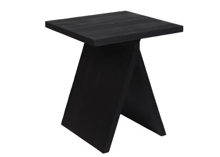 Table de chevet en pin massif noir Justin –...