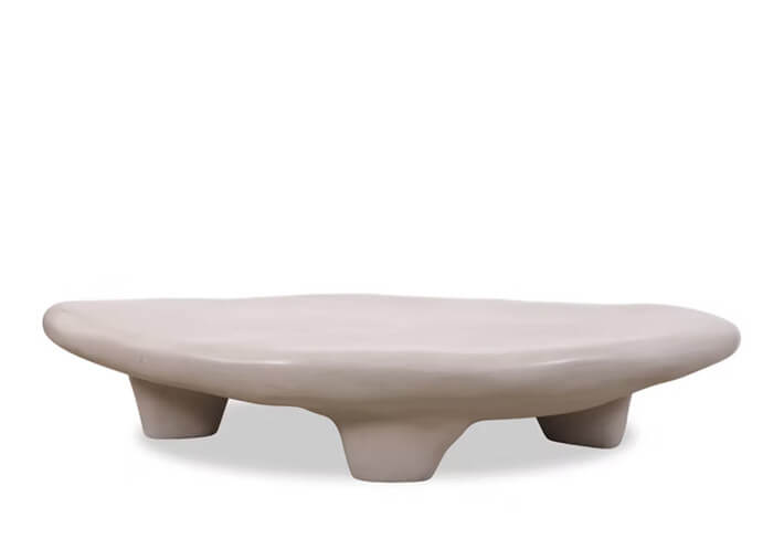 Table basse beige Earth en résine Margot – 2...