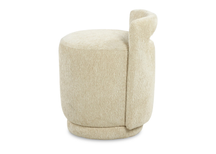 Pouf en tissu écru, marron ou Latte Jean –...