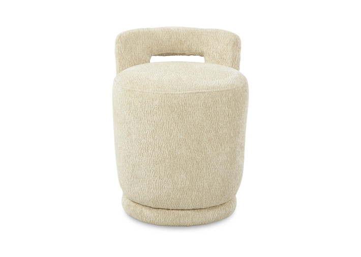 Pouf en tissu écru, marron ou Latte Jean –...