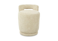Pouf en tissu écru, marron ou Latte Jean – Maison Yak