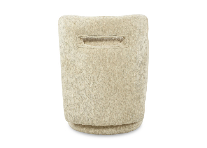 Pouf en tissu écru, marron ou Latte Jean –...