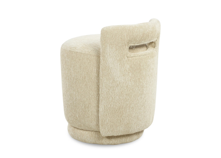 Pouf en tissu écru, marron ou Latte Jean –...