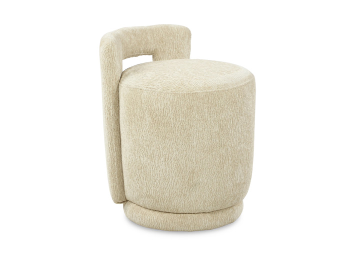 Pouf en tissu écru, marron ou Latte Jean –...