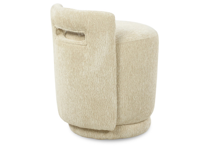 Pouf en tissu écru, marron ou Latte Jean –...