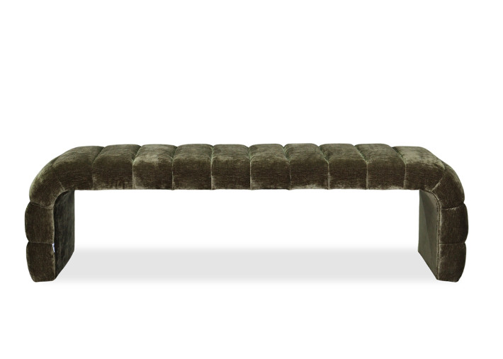Banc en velours kaki ou datte Jules maison yak