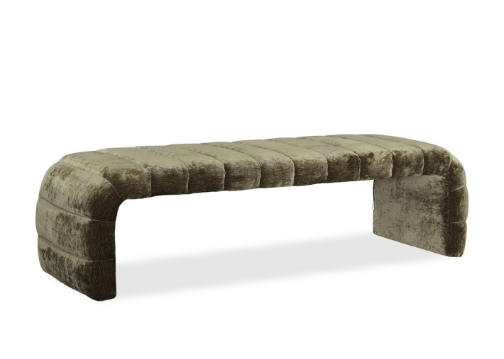 Banc en velours kaki ou datte Jules maison yak