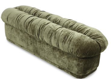 Banc coffre en velours kaki, Datte ou Latte Luis – Maison...