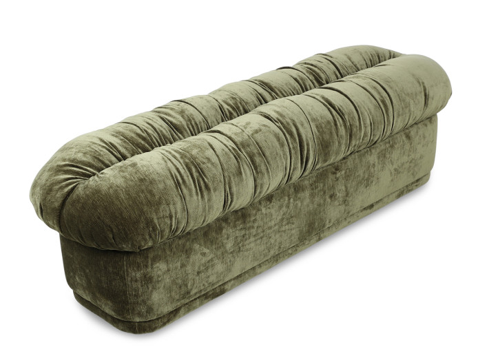 Banc coffre en velours kaki, Datte ou Latte...