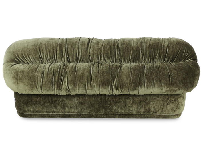 Banc coffre en velours kaki, Datte ou Latte...