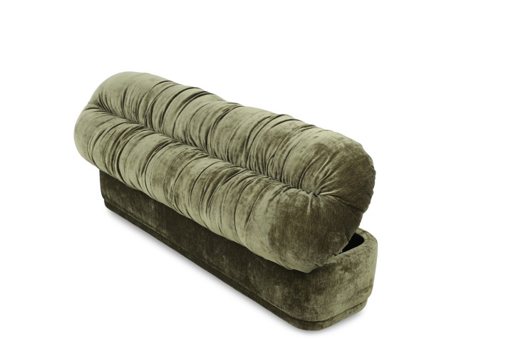 Banc coffre en velours kaki, Datte ou Latte...