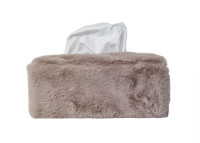 Porte boite de mouchoirs rectangle fausse fourrure 3 coloris Cosy&chic