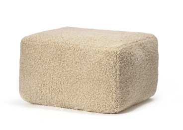 Pouf rectangulaire en fausse fourrure écrue Liam – Maison...