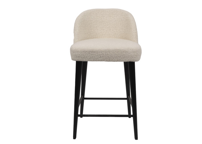 Tabouret de bar en tissu LHOBAS écru Henris –...
