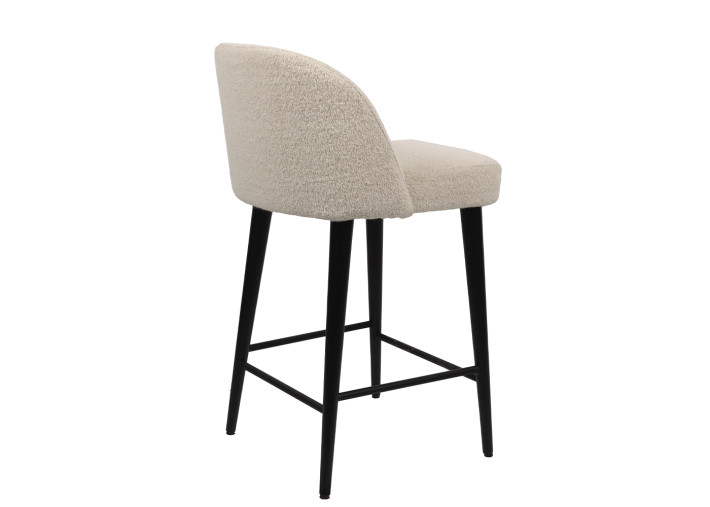 Tabouret de bar en tissu LHOBAS écru Henris –...