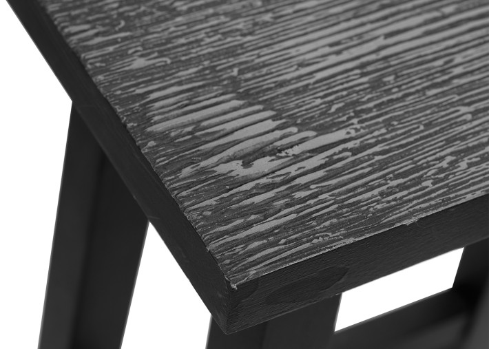 Tabouret en fourrure du Tibet beige et chêne...