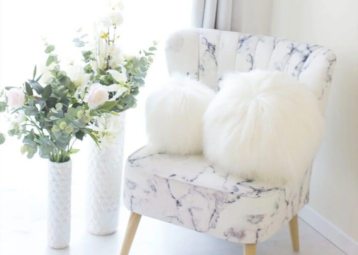 Coussin boule en fausse fourrure himalaya -...
