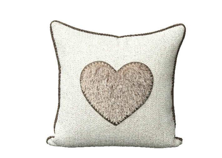 Coussin déco d’hiver motif cœur 3 coloris –...