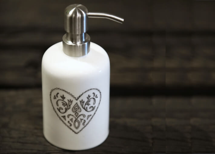 Set de 4 accessoires de salle de bain - Coeur...