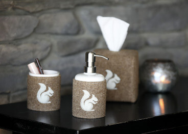 Accessoires de salle de bain en cuir motif écureuil –... 2