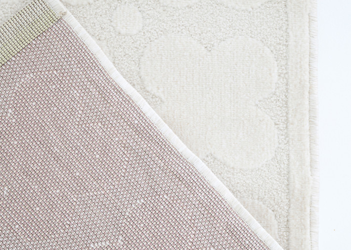 Tapis enfant blanc motif fleur 120 x 170 cm –...