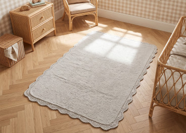 Tapis enfant écru en coton 100 x 150 cm – Miana Nattiot
