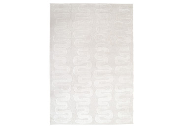 Tapis enfant blanc motif ondulé 120 x 170 cm – Olas Nattiot