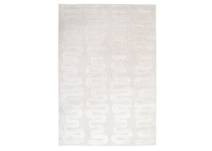 Tapis enfant blanc motif ondulé 120 x 170 cm –...