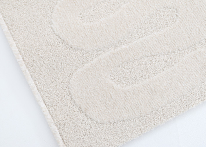 Tapis enfant blanc motif ondulé 120 x 170 cm –...