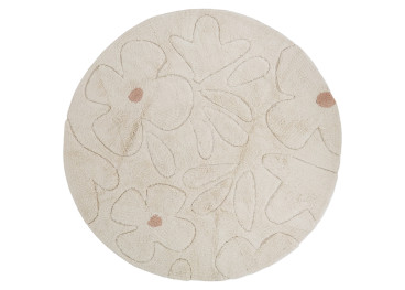 Tapis enfant rond naturel Ø 140 cm – Gentle Flora Nattiot