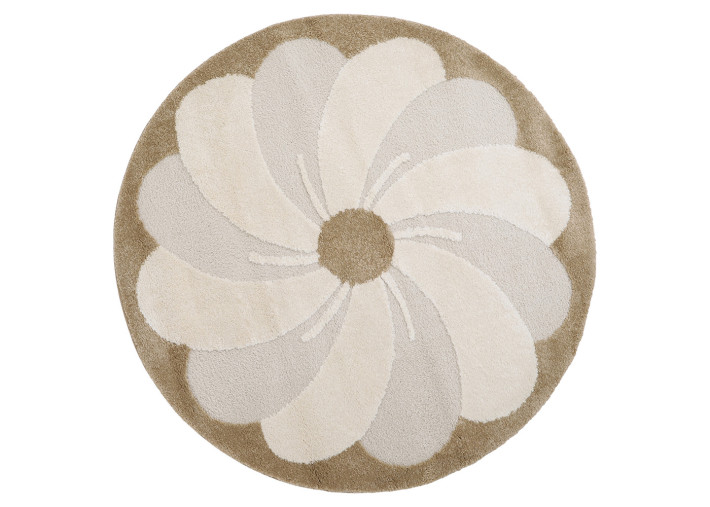 Tapis enfant rond crème Ø 120 cm – Elsa Nattiot
