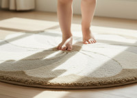 Tapis enfant rond crème Ø 120 cm – Elsa Nattiot