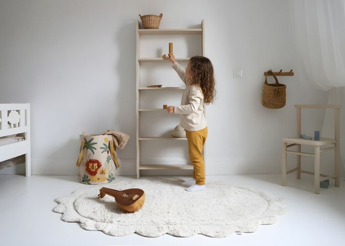 Tapis enfant ovale blanc naturel – Marisa Nattiot