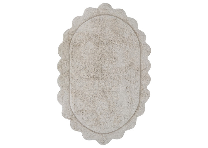 Tapis enfant ovale blanc naturel – Marisa Nattiot
