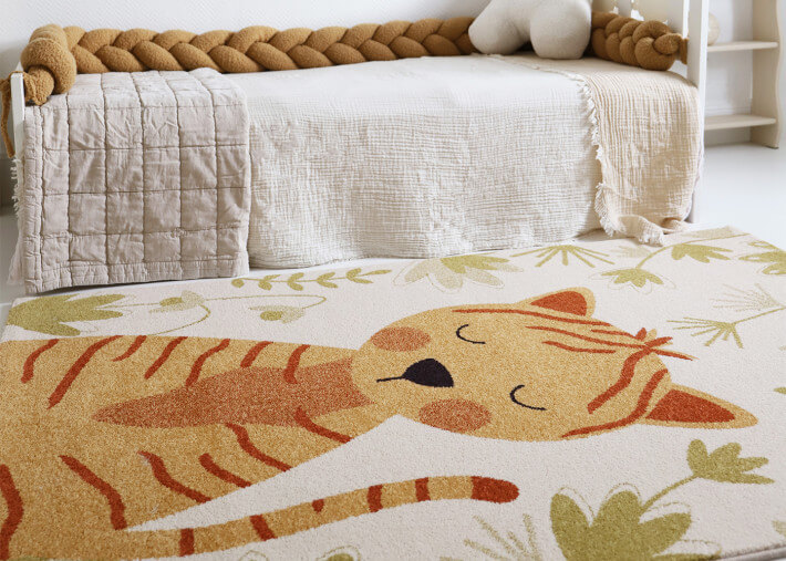 Tapis enfant motif rectangle tigre - Silly par...