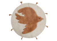 Tapis enfant rond caramel et écru – Bohobird par Nattiot