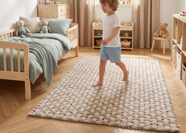 Tapis enfant beige aspect laine – Bollen 3 tailles – Nattiot