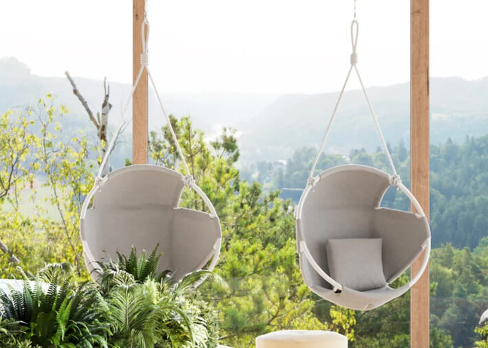 Fauteuil suspendu en laine colorée - cocoon...