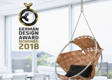 BALANCELLE ORIGINALE OU FAUTEUIL A SUSPENDRE  EN CUIR ET ALUMINIUM COCOON PAR TRIMM COPENHAGEN 2