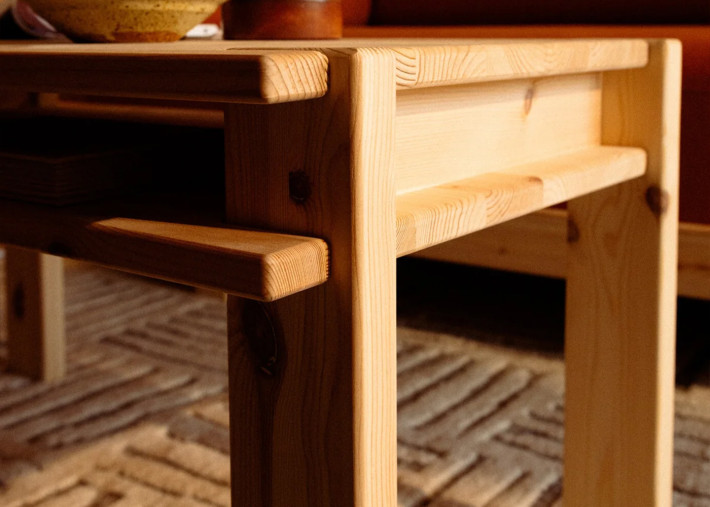 Table basse rectangulaire TUCK en pin massif –...