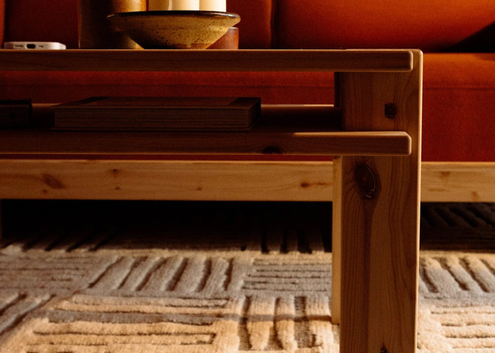 Table basse rectangulaire TUCK en pin massif –...