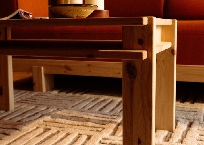 Table basse rectangulaire TUCK en pin massif –...
