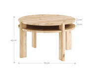 Table basse ronde TUCK en pin massif – Karup