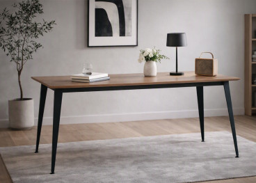 Table haute Don Ondarreta en bois et acier - ambiance