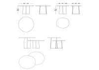 Dimensions de la table basse ronde Ginger Ondarreta – diamètres 60 et 80 cm, hauteurs 34 et 46 cm