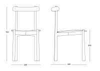 Dimensions de la chaise Mibu Ondarreta