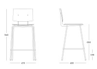 Dimension du Tabouret Don H65