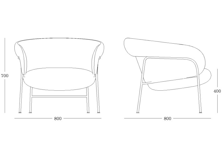 Fauteuil lounge design Ginger en métal – Ondarreta