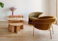 Fauteuil design Ginger par Sebastian Herkner – vue de profil