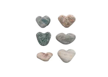 LOT DE 6 COEURS EN PIERRE 2